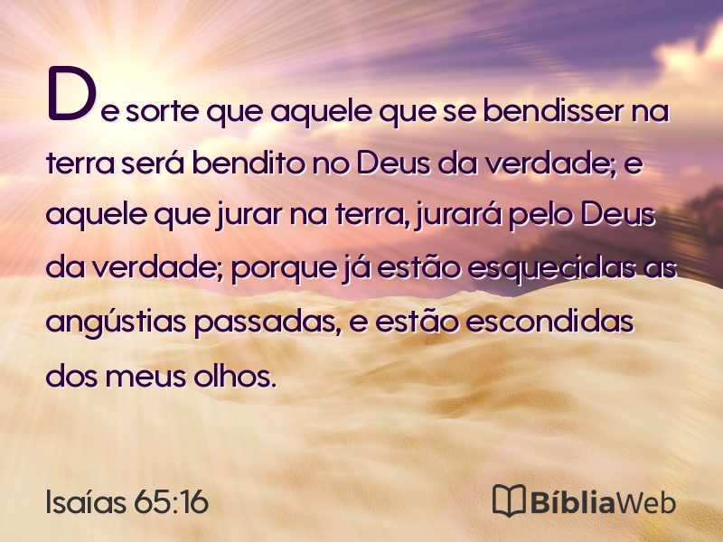 Isaías 65:16 em imagem para compartilhar