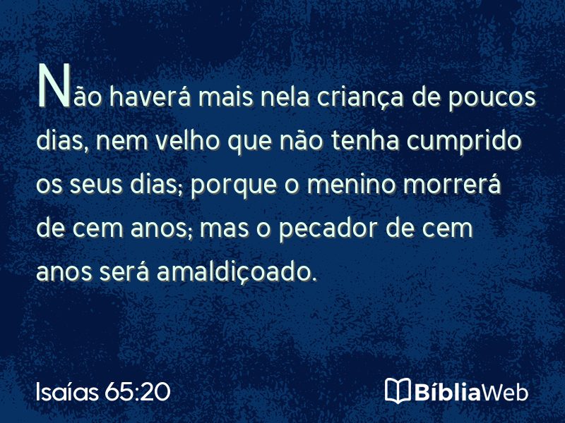 Isaías 65:20 em imagem para compartilhar