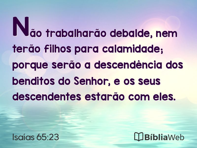 Isaías 65:23 em imagem para compartilhar