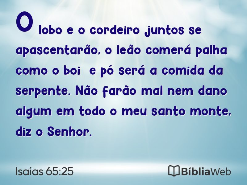 Isaías 65:25 em imagem para compartilhar