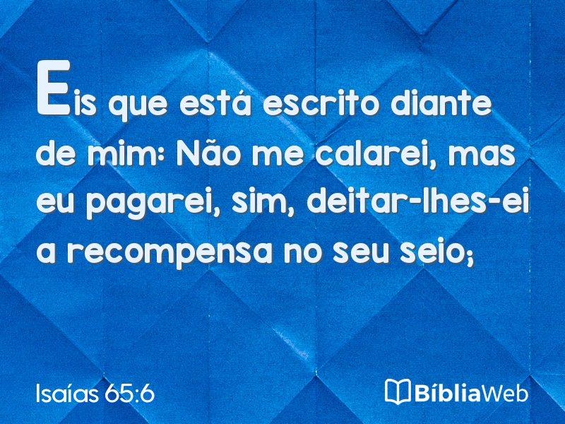 Isaías 65:6 em imagem para compartilhar