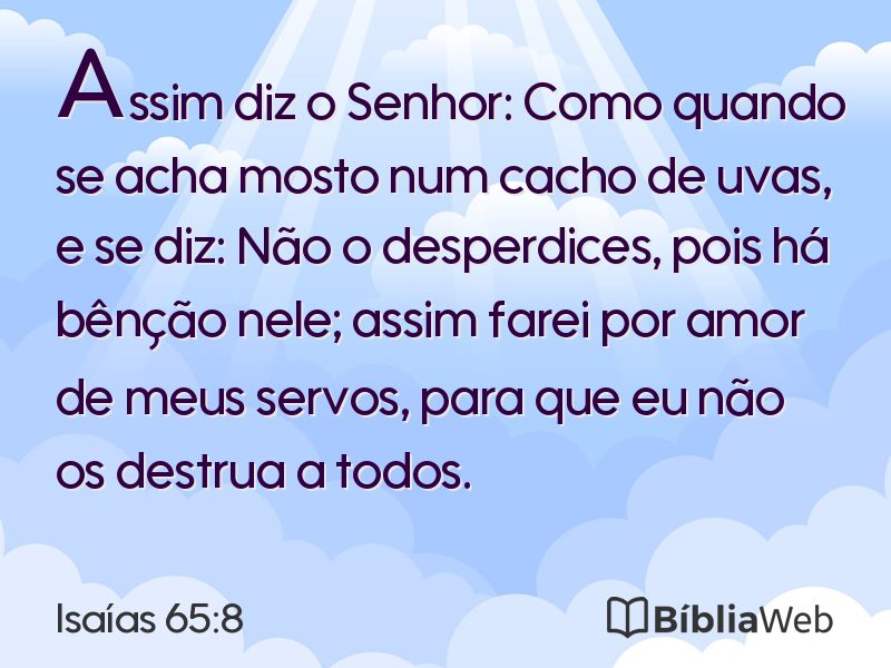 Isaías 65:8 em imagem para compartilhar