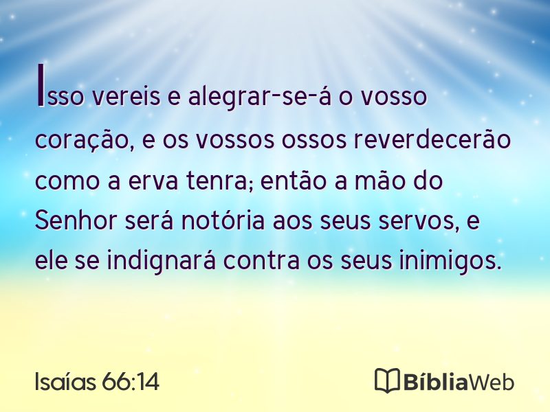 Isaías 66:14 em imagem para compartilhar