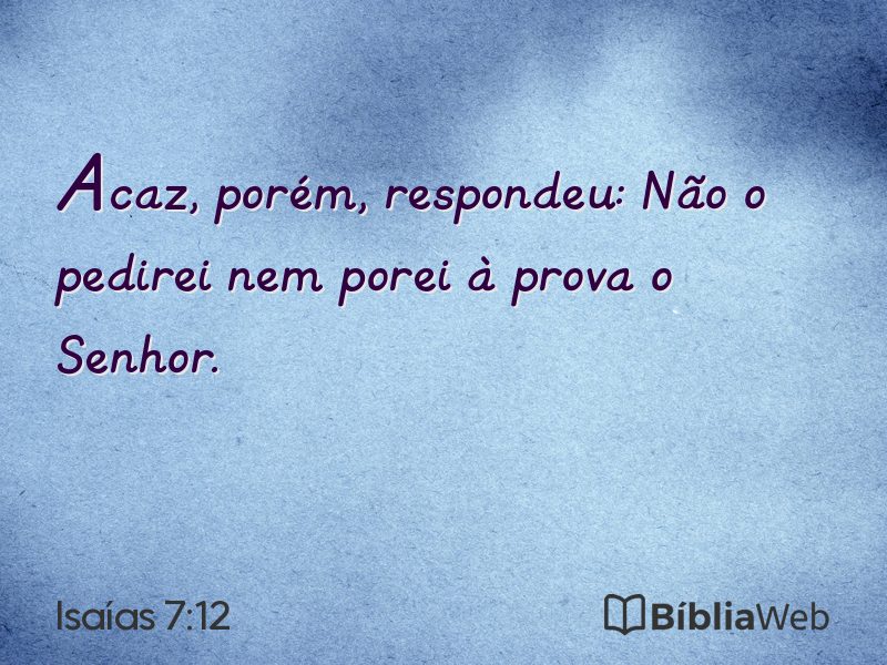 Isaías 7:12 em imagem para compartilhar