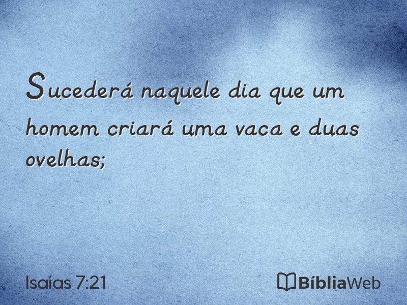 Isaías 7:21 em imagem para compartilhar
