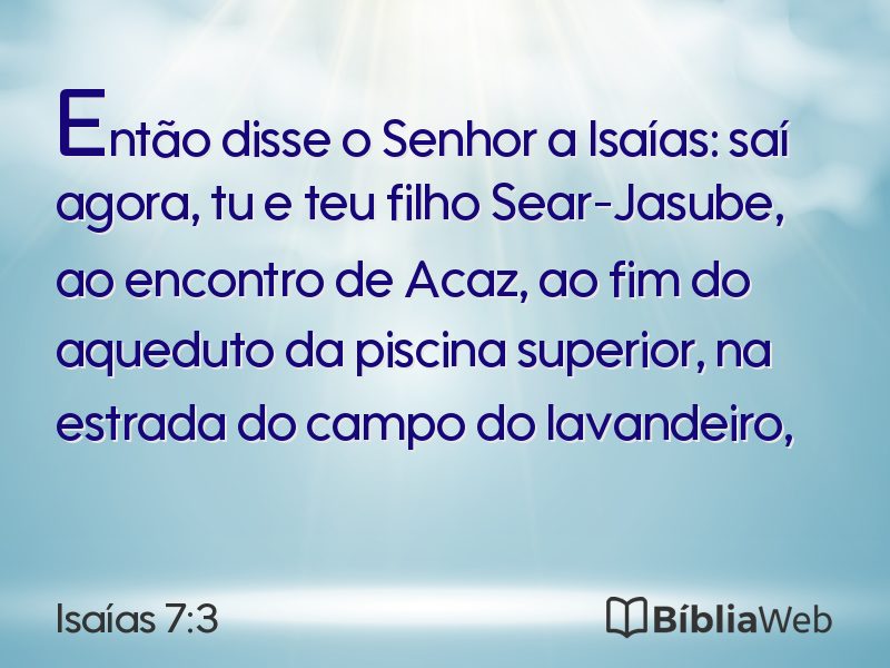 Isaías 7:3 em imagem para compartilhar