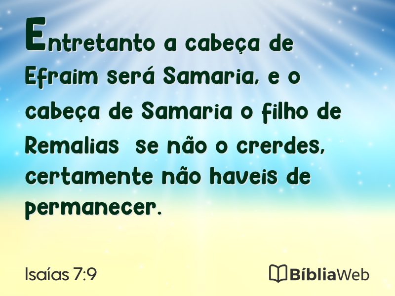 Isaías 7:9 em imagem para compartilhar