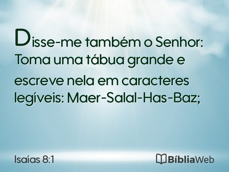 Isaías 8:1 em imagem para compartilhar