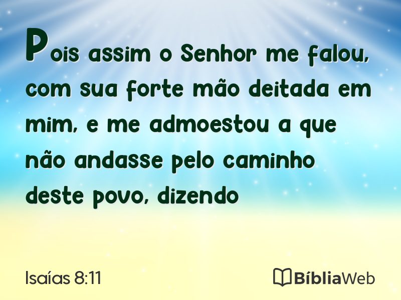 Isaías 8:11 em imagem para compartilhar