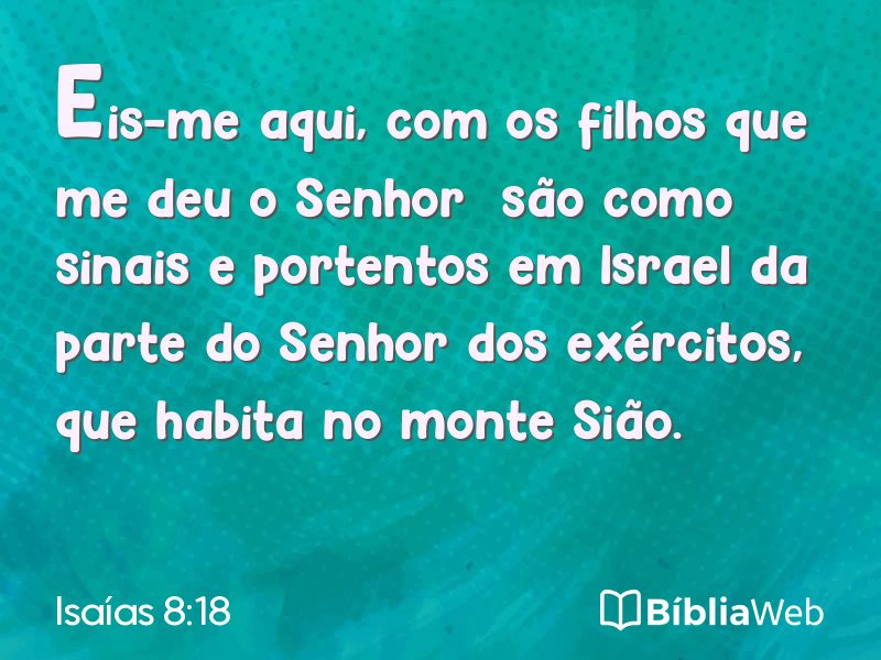 Isaías 8:18 em imagem para compartilhar