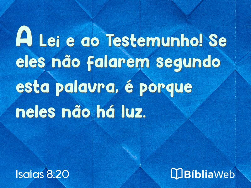 Isaías 8:20 em imagem para compartilhar
