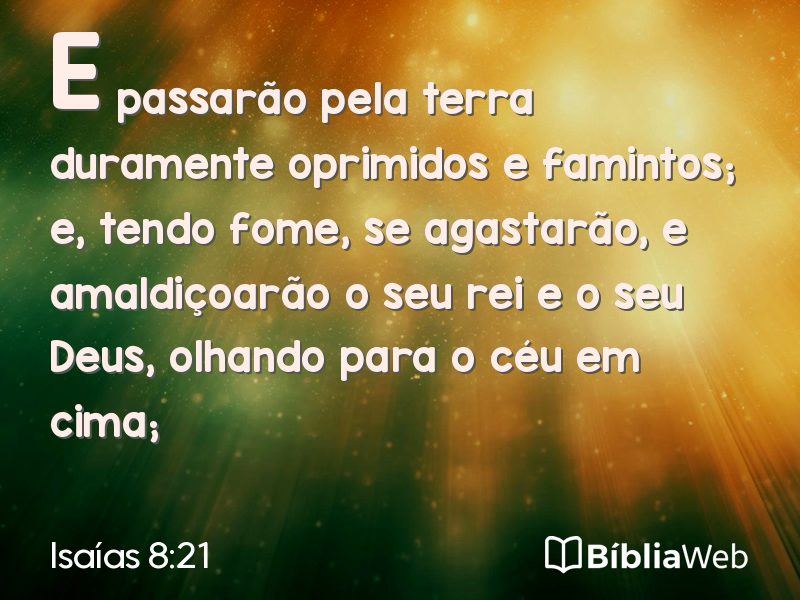 Isaías 8:21 em imagem para compartilhar