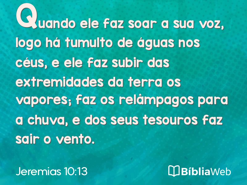 Jeremias 10:13 em imagem para compartilhar