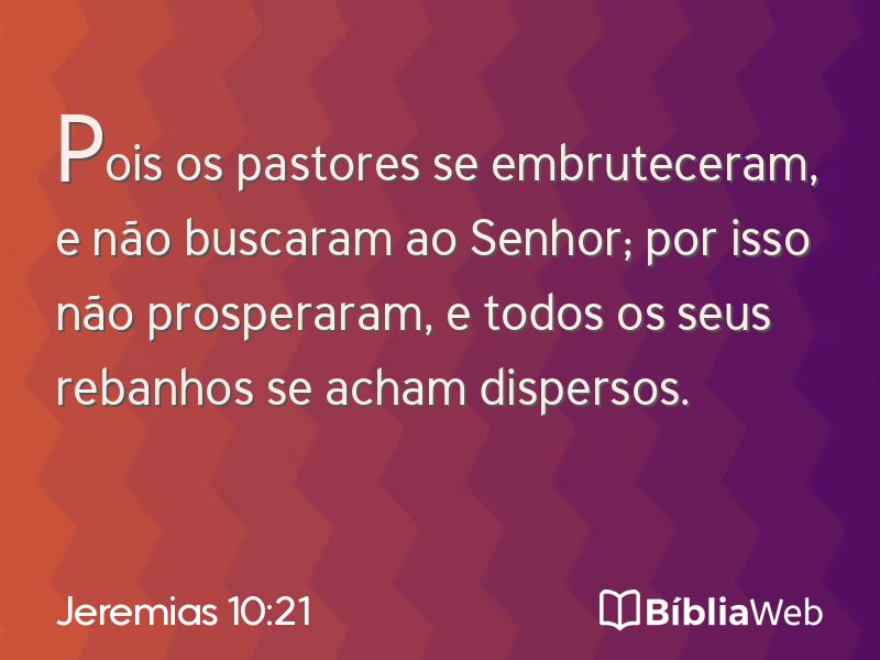 Jeremias 10:21 em imagem para compartilhar