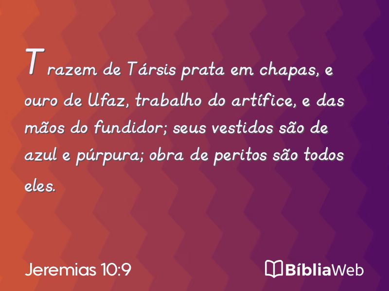 Jeremias 10:9 em imagem para compartilhar