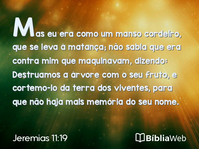 Jeremias 11:19 em imagem para compartilhar
