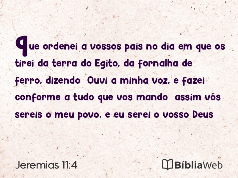 Jeremias 11:4 em imagem para compartilhar