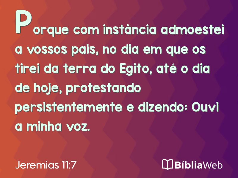 Jeremias 11:7 em imagem para compartilhar