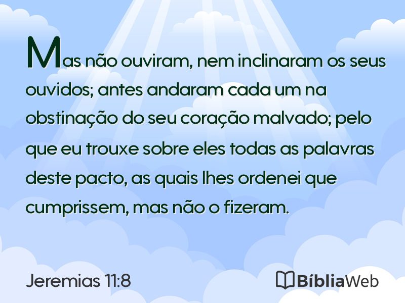 Jeremias 11:8 em imagem para compartilhar