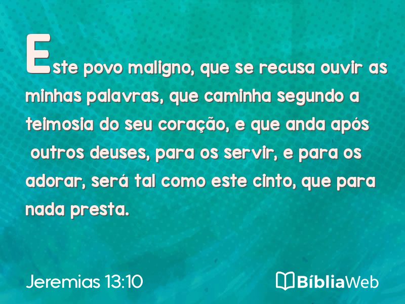 Jeremias 13:10 em imagem para compartilhar
