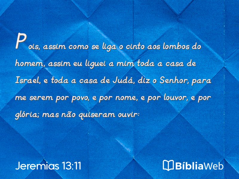 Jeremias 13:11 em imagem para compartilhar