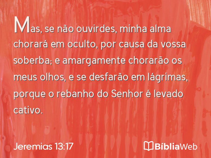 Jeremias 13:17 em imagem para compartilhar