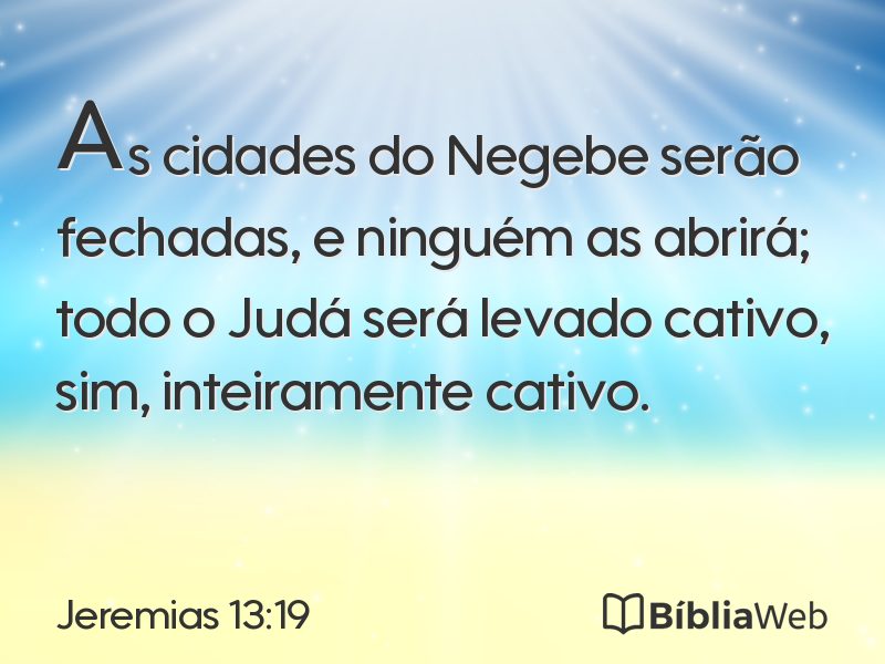 Jeremias 13:19 em imagem para compartilhar
