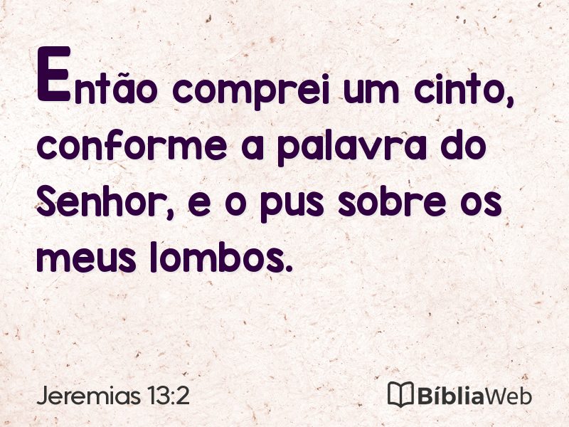 Jeremias 13:2 em imagem para compartilhar