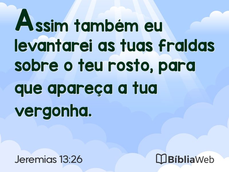 Jeremias 13:26 em imagem para compartilhar