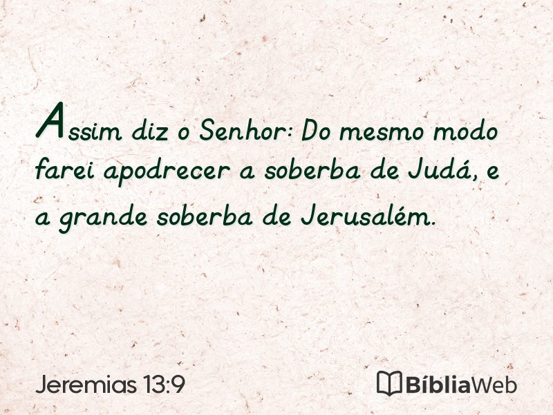 Jeremias 13:9 em imagem para compartilhar