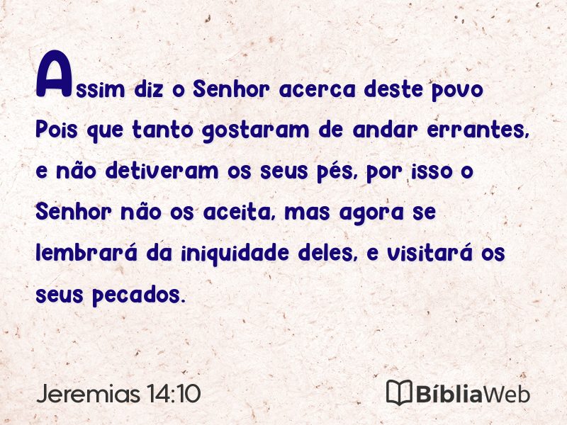 Jeremias 14:10 em imagem para compartilhar