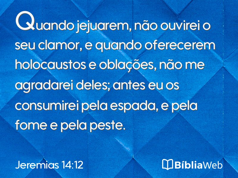 Jeremias 14:12 em imagem para compartilhar