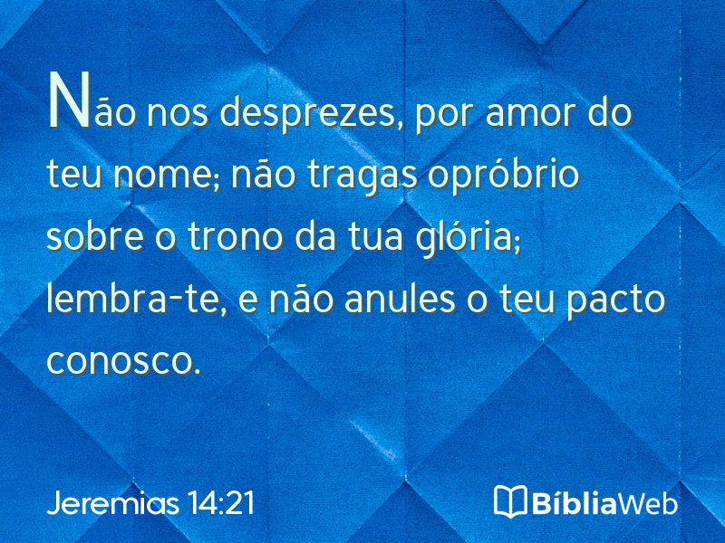 Jeremias 14:21 em imagem para compartilhar