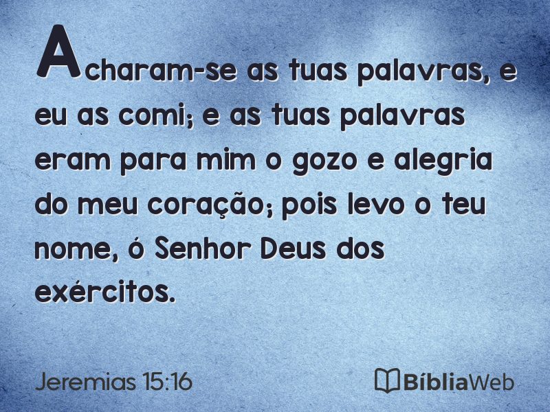Jeremias 15:16 em imagem para compartilhar