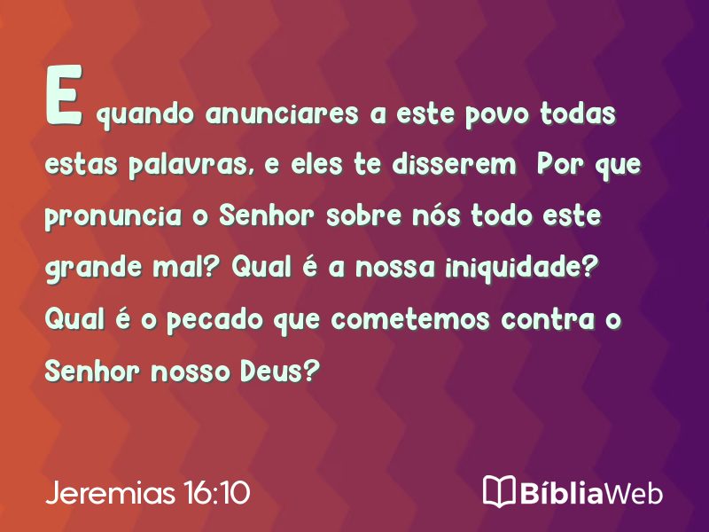 Jeremias 16:10 em imagem para compartilhar