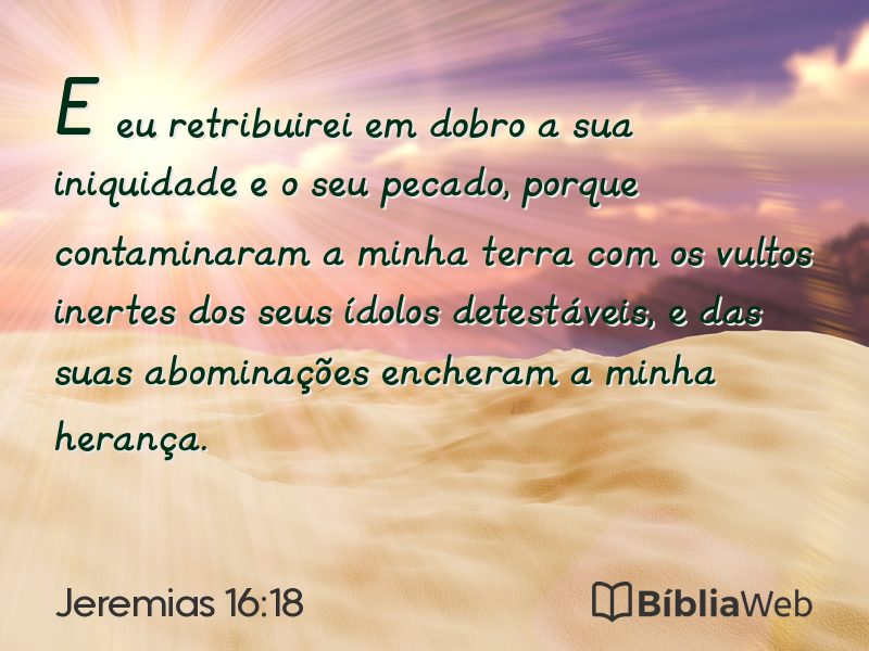 Jeremias 16:18 em imagem para compartilhar