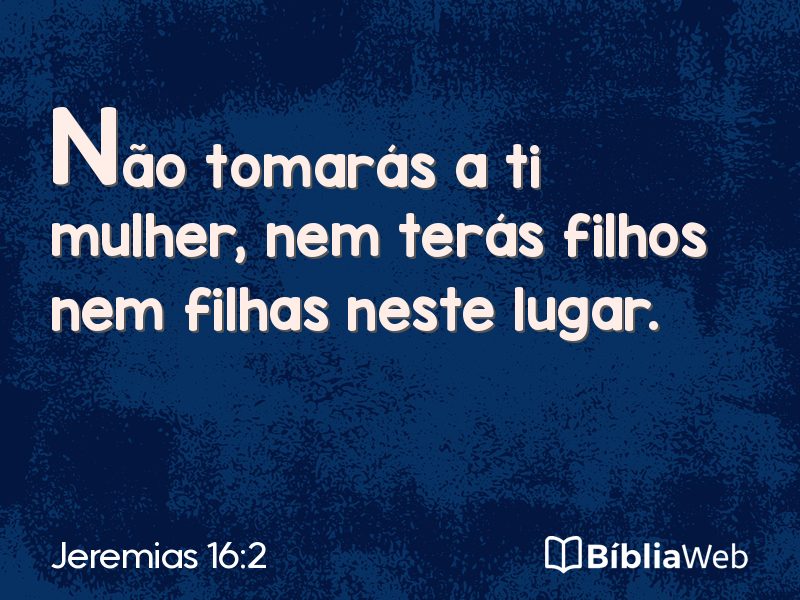 Jeremias 16:2 em imagem para compartilhar