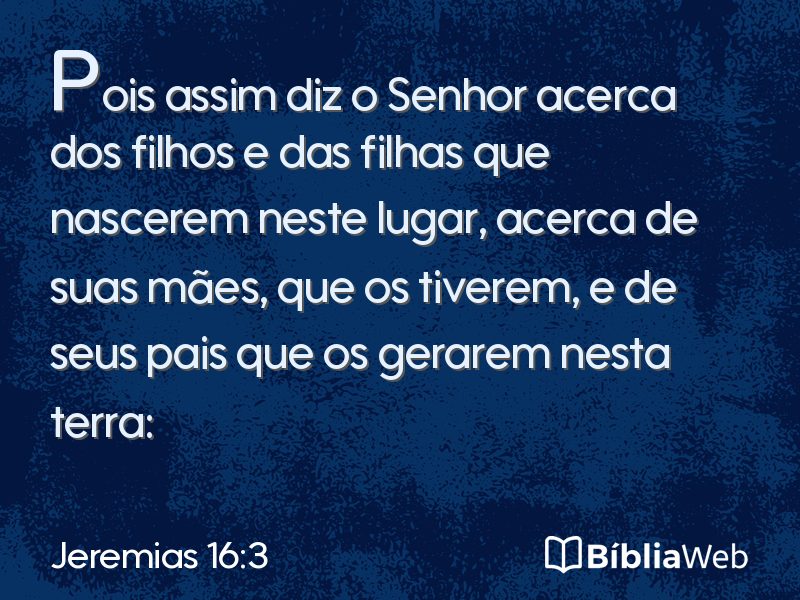Jeremias 16:3 em imagem para compartilhar