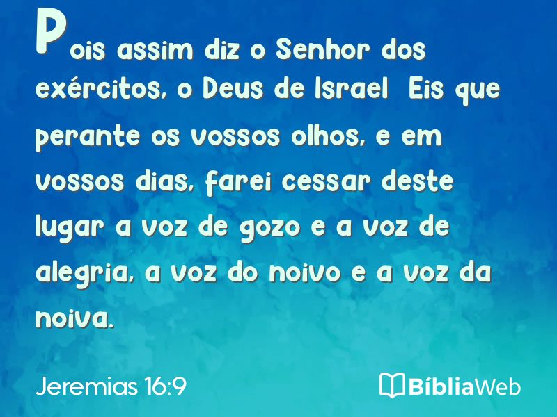 Jeremias 16:9 em imagem para compartilhar