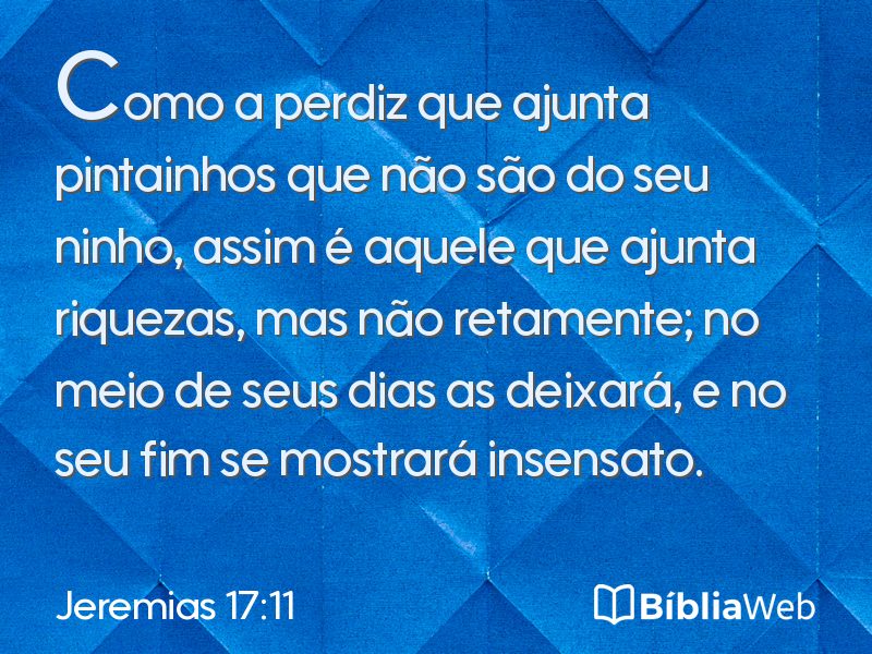 Jeremias 17:11 em imagem para compartilhar