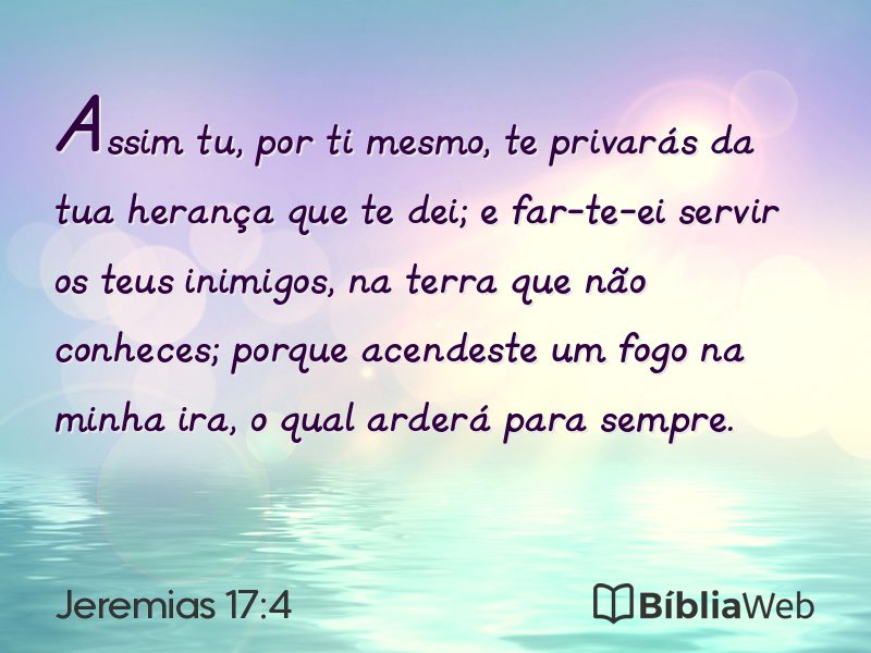 Jeremias 17:4 em imagem para compartilhar