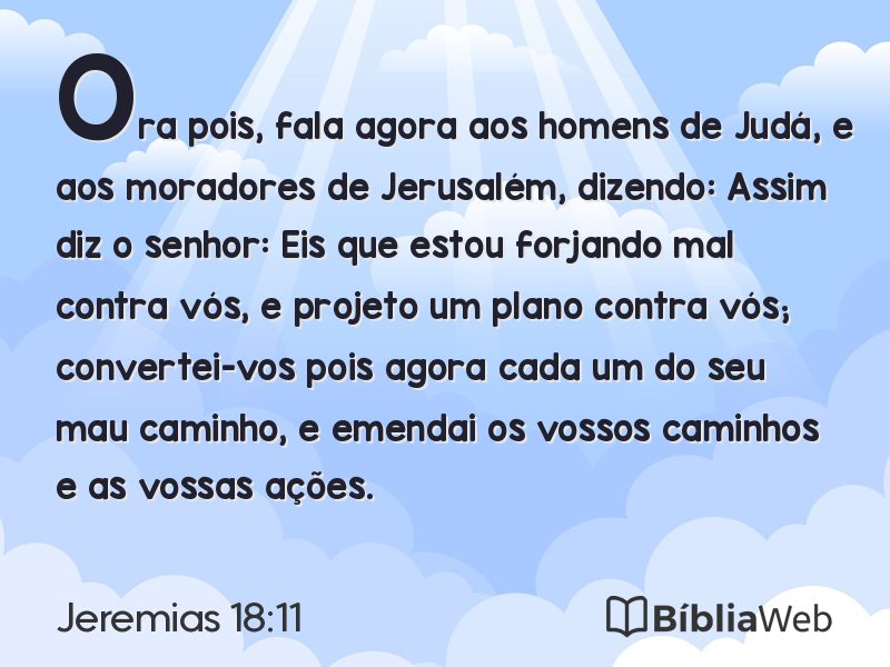 Jeremias 18:11 em imagem para compartilhar
