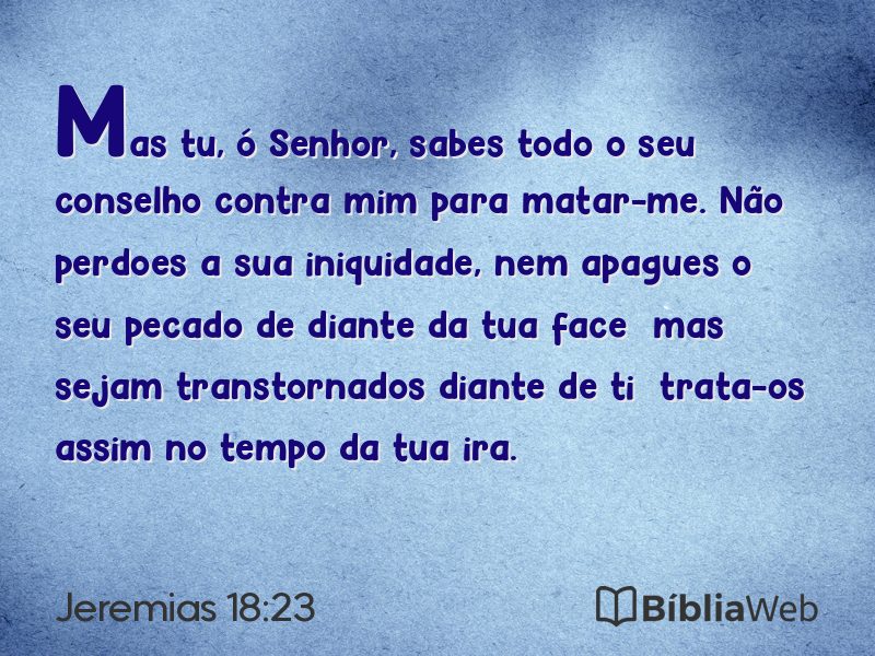 Jeremias 18:23 em imagem para compartilhar