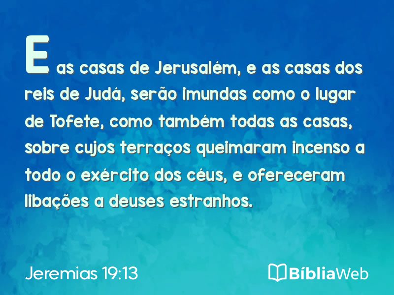 Jeremias 19:13 em imagem para compartilhar