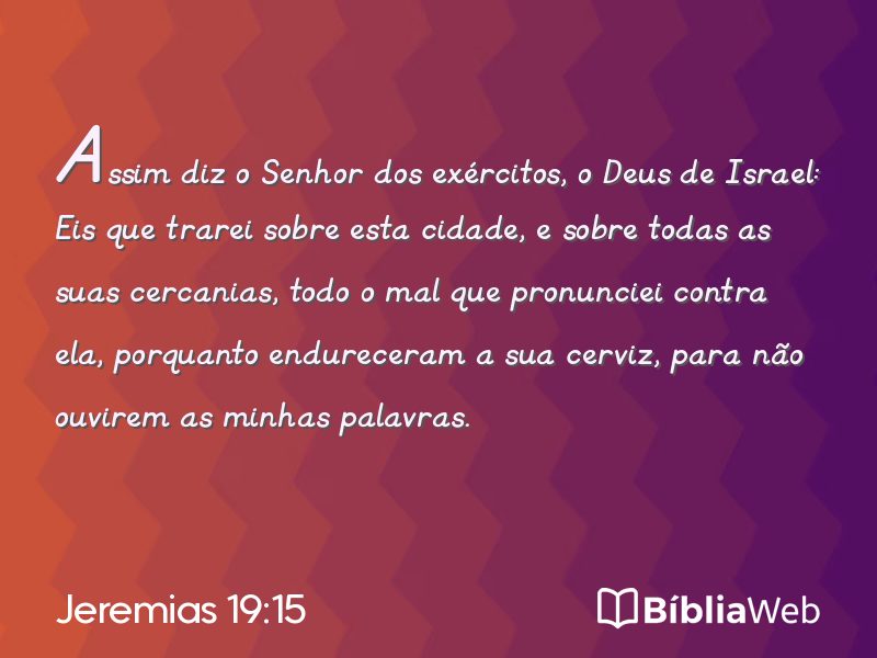 Jeremias 19:15 em imagem para compartilhar