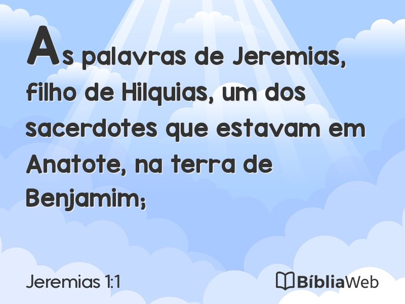 Jeremias 1:1 em imagem para compartilhar