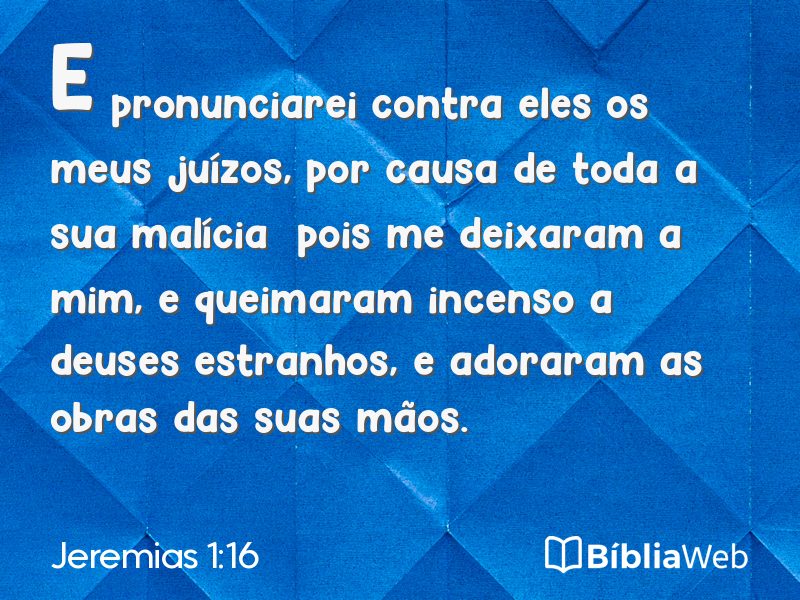 Jeremias 1:16 em imagem para compartilhar