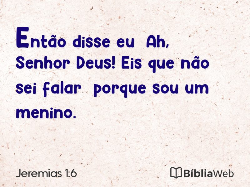 Jeremias 1:6 em imagem para compartilhar