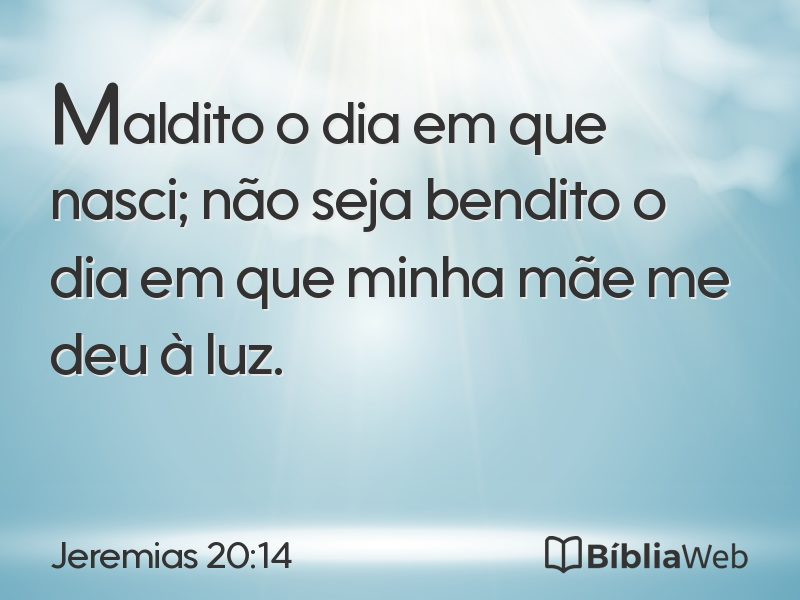 Jeremias 20:14 em imagem para compartilhar