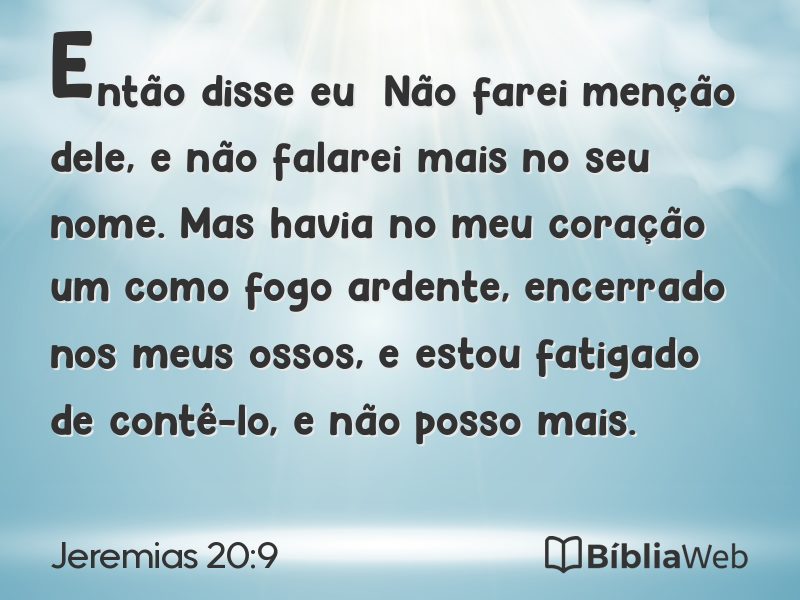 Jeremias 20:9 em imagem para compartilhar